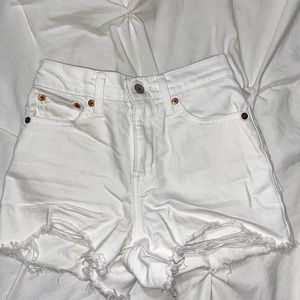 Levi’s White Jean Shorts